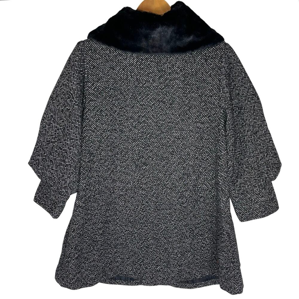 ANTHROPOLOGIE HAZEL Women’s Vintage Style Faux Fur Collar Pea Coat - Picture 5 of 6